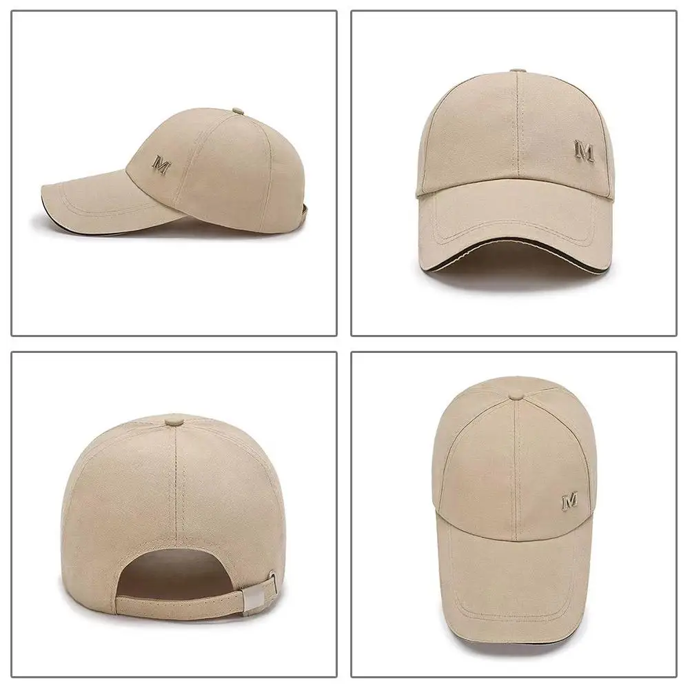 Baseball Cap M Letter Embroidery Pure Color Sun Hat Dad Hats Hip Hop Gorras Trucker Cap Unisex