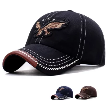Four-Season Shade Baseball Cap Eagle Embroidery Trendy Hat 2025
