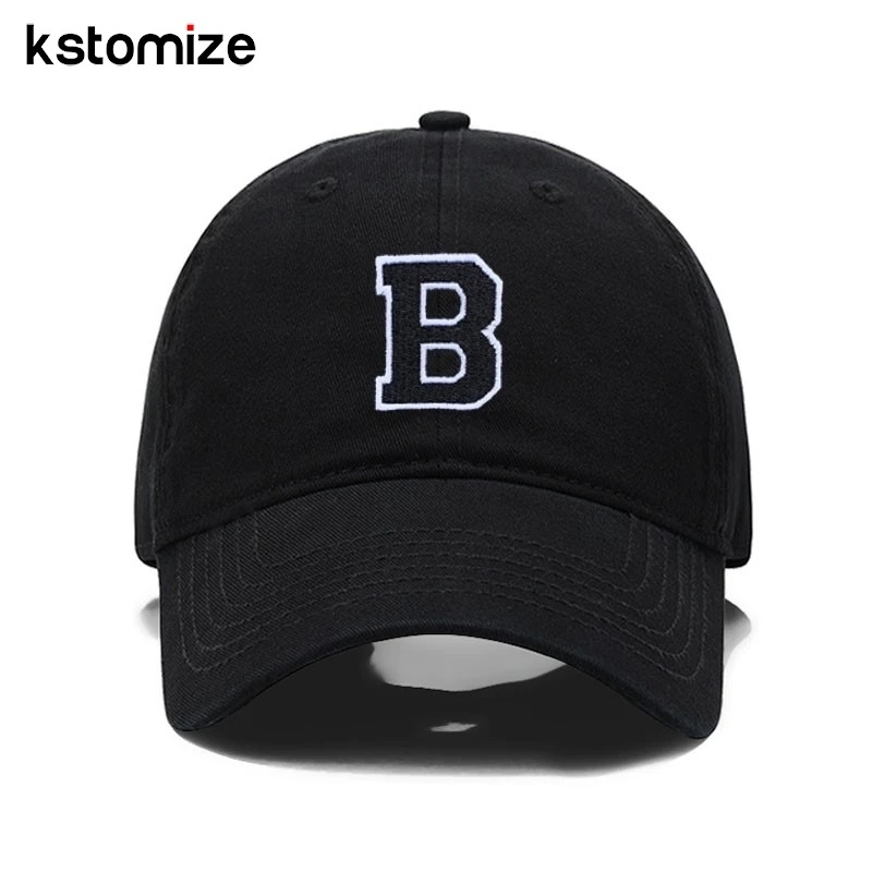 A-Z Black Baseball Cap For Men Women High Quality Soft Cotton Embroider 2025