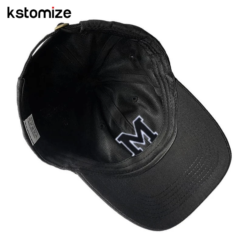 A-Z Black Baseball Cap For Men Women High Quality Soft Cotton Embroider 2025