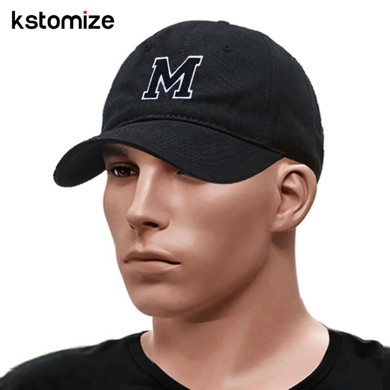 A-Z Black Baseball Cap For Men Women High Quality Soft Cotton Embroider 2025