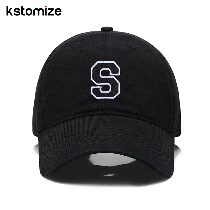 A-Z Black Baseball Cap For Men Women High Quality Soft Cotton Embroider 2025