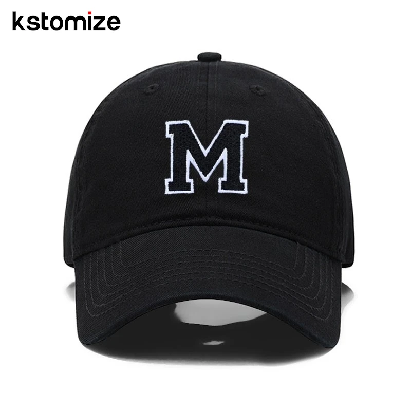 A-Z Black Baseball Cap For Men Women High Quality Soft Cotton Embroider 2025