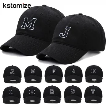 A-Z Black Baseball Cap For Men Women High Quality Soft Cotton Embroider 2025