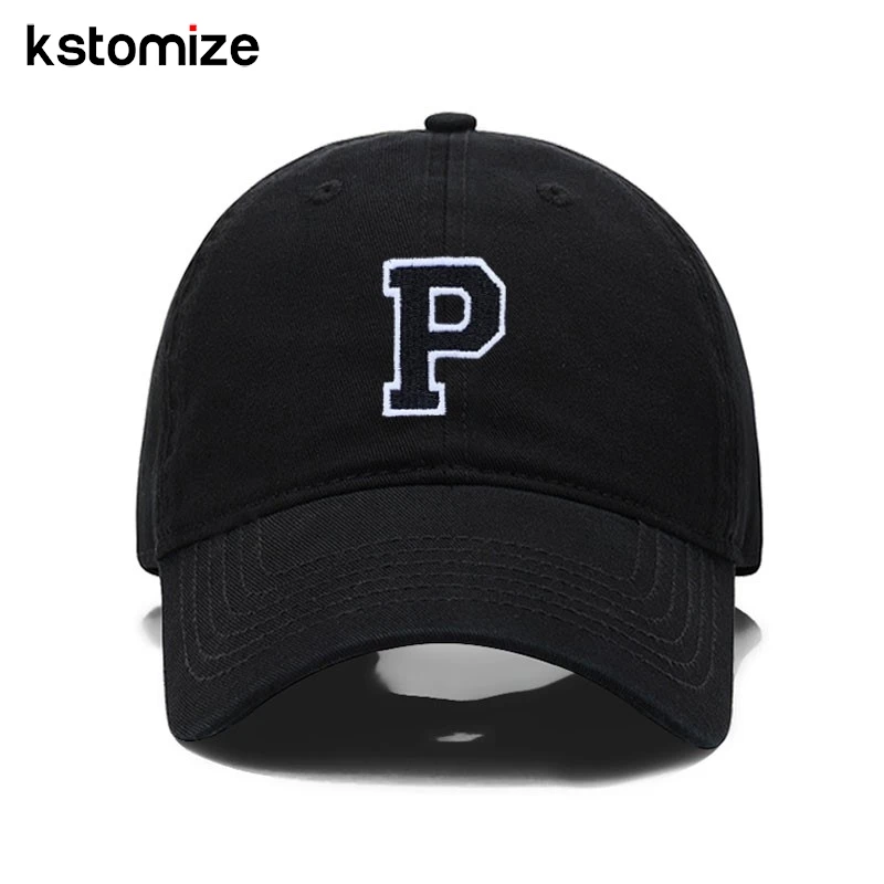 A-Z Black Baseball Cap For Men Women High Quality Soft Cotton Embroider 2025
