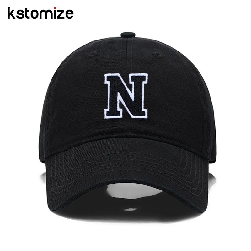 A-Z Black Baseball Cap For Men Women High Quality Soft Cotton Embroider 2025