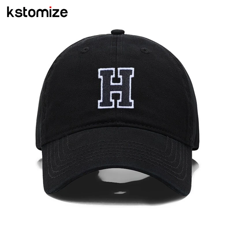 A-Z Black Baseball Cap For Men Women High Quality Soft Cotton Embroider 2025