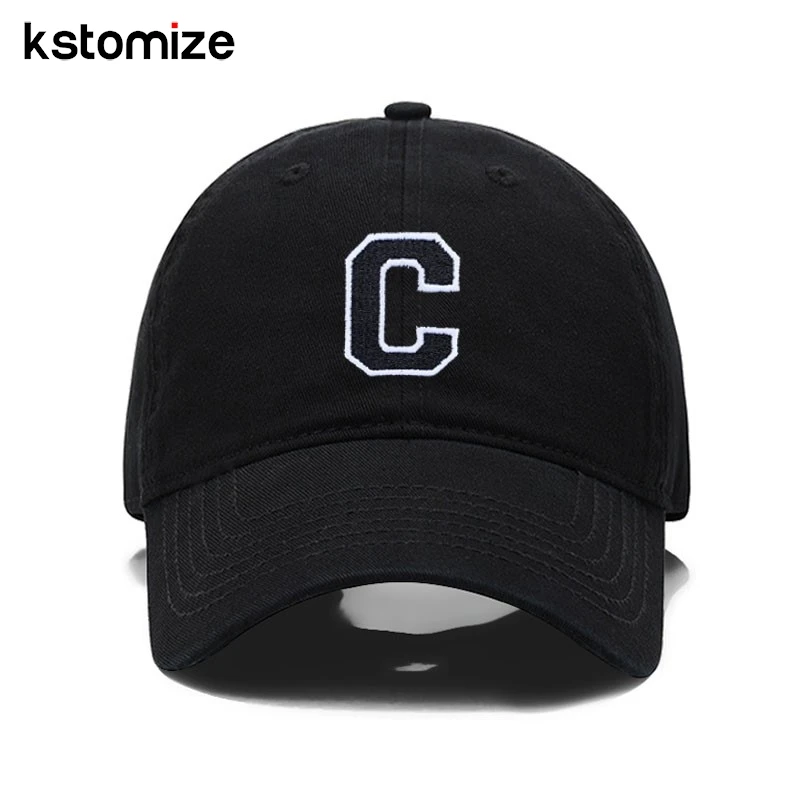 A-Z Black Baseball Cap For Men Women High Quality Soft Cotton Embroider 2025