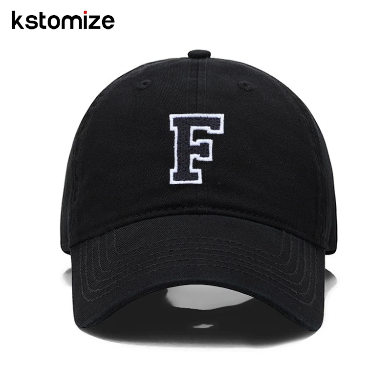 A-Z Black Baseball Cap For Men Women High Quality Soft Cotton Embroider 2025
