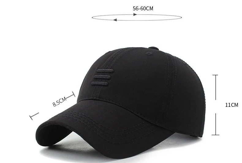 Three Horizontal Lines Embroidery Baseball Spring and Autumn Outdoor Caps 2025