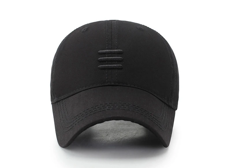 Three Horizontal Lines Embroidery Baseball Spring and Autumn Outdoor Caps 2025