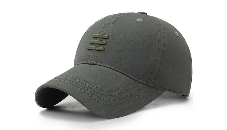 Three Horizontal Lines Embroidery Baseball Spring and Autumn Outdoor Caps 2025