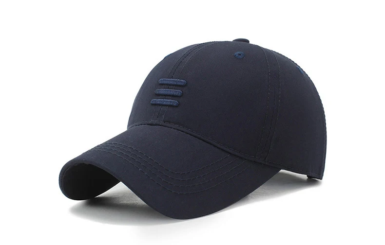 Three Horizontal Lines Embroidery Baseball Spring and Autumn Outdoor Caps 2025