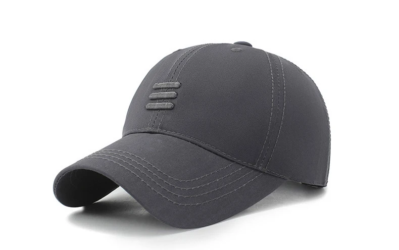 Three Horizontal Lines Embroidery Baseball Spring and Autumn Outdoor Caps 2025