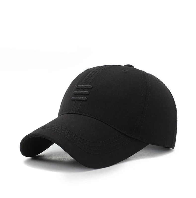 Three Horizontal Lines Embroidery Baseball Spring and Autumn Outdoor Caps 2025