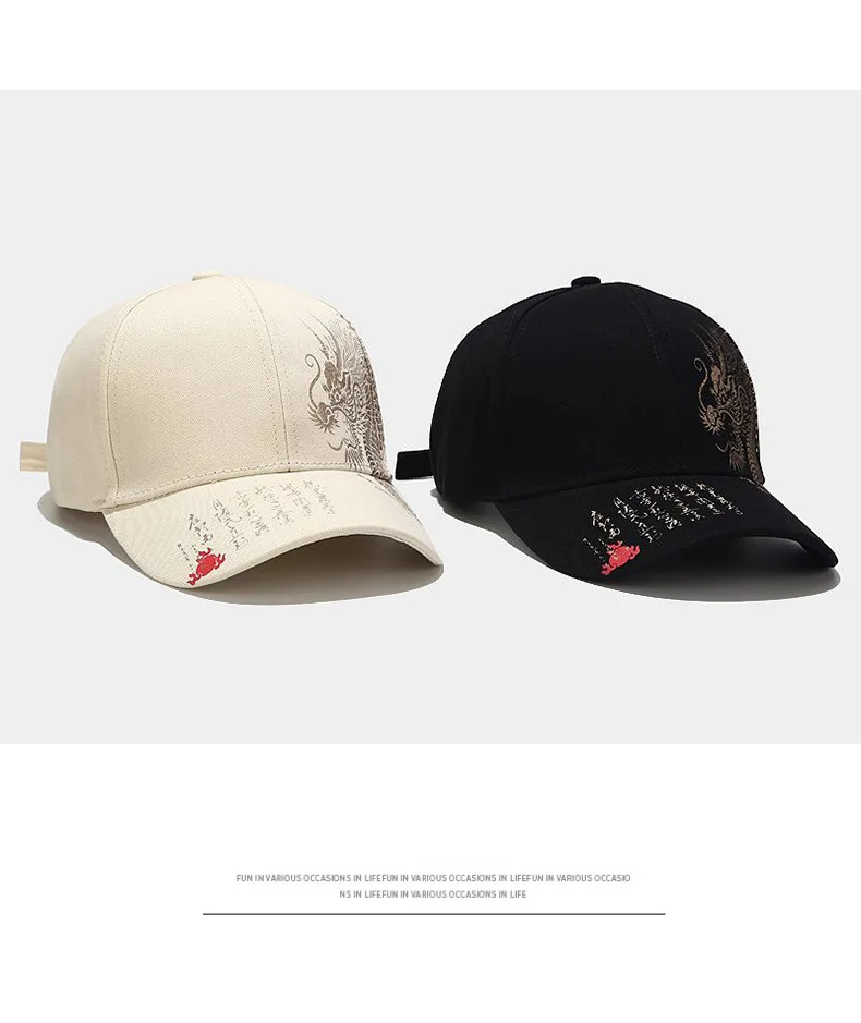 Chinese Style Dragon Pattern Baseball Hat For Men And Women 2025 Chinese Style Dragon Pattern Baseball Hat For Men And Women 2025