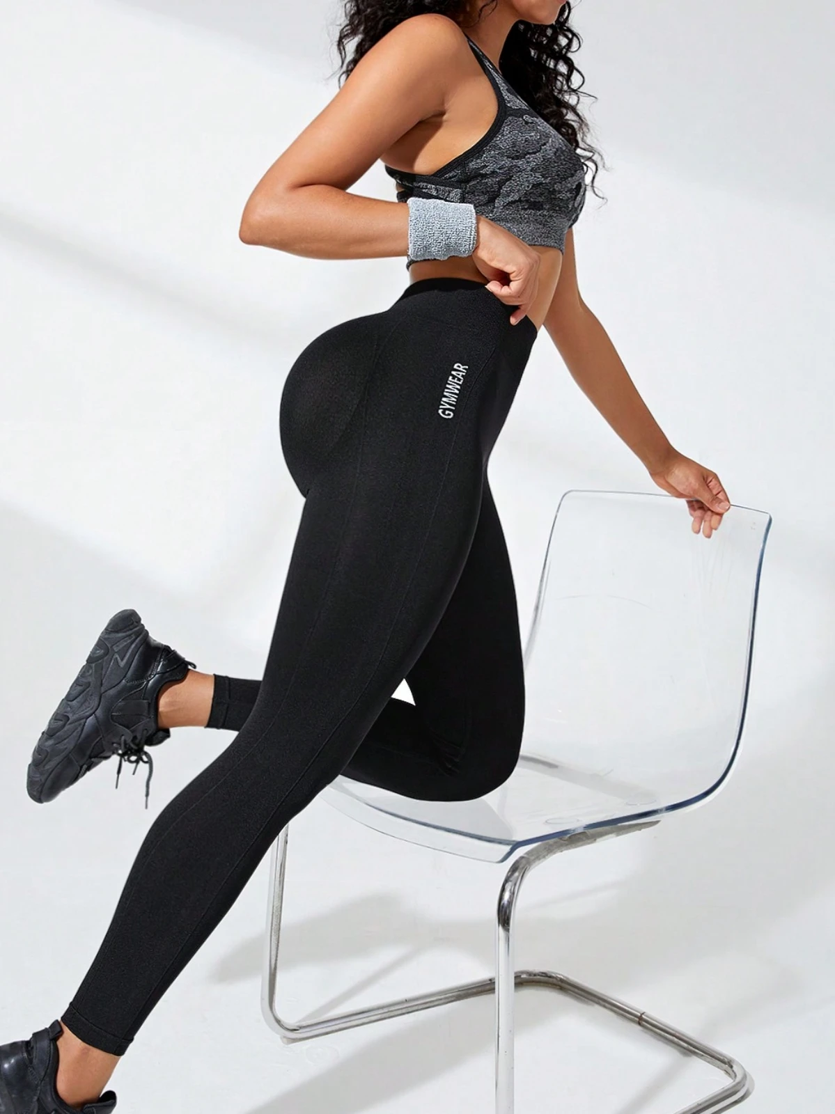 Women's High Waist Yoga Leggings Letter Gym Wear Seamless High Stretchy Butt Lifting Women's High Waist Yoga Leggings Letter Gym Wear Seamless High Stretchy Butt Lifting