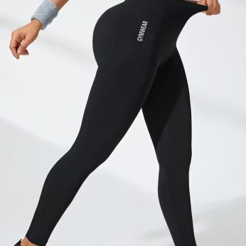 Women's High Waist Yoga Leggings Letter Gym Wear Seamless High Stretchy Butt Lifting