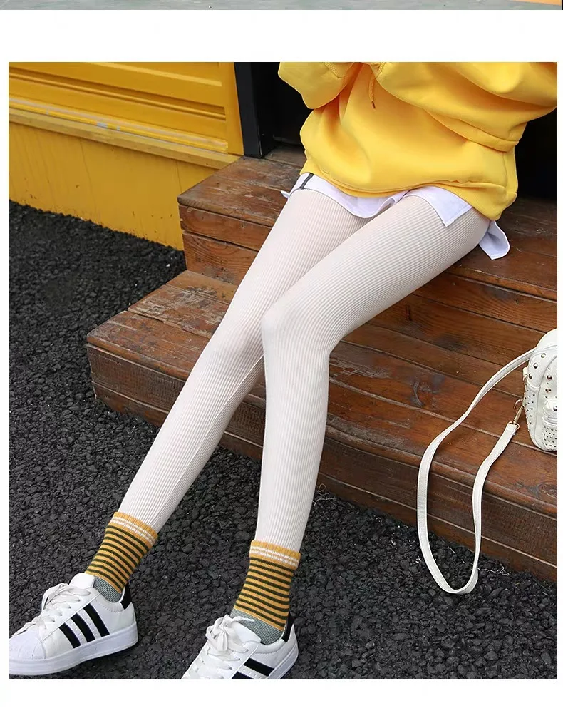 Ribbed Cotton Fashion Leggings For Women 2025 High Waist Autumn Winter Warm Leggings