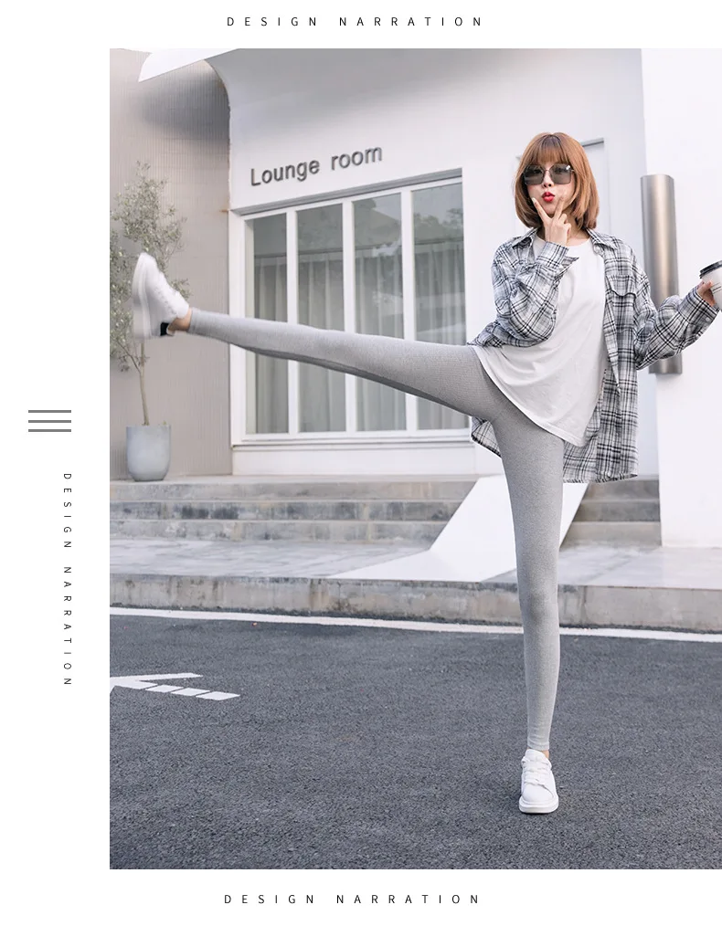 Ribbed Cotton Fashion Leggings For Women 2025 High Waist Autumn Winter Warm Leggings