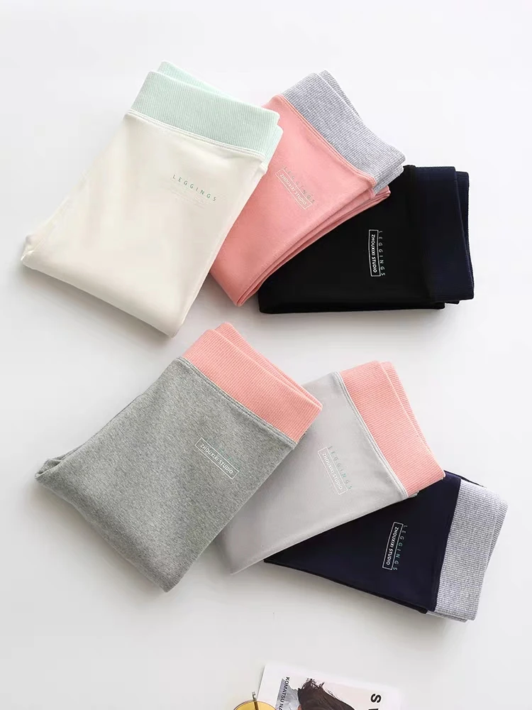 Ribbed Cotton Fashion Leggings For Women 2025 High Waist Autumn Winter Warm Leggings