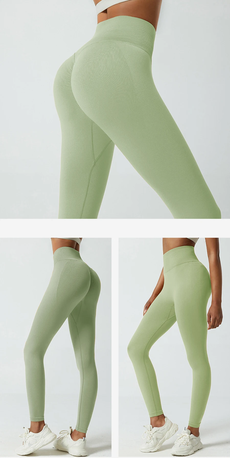 Seamless Push Up Sport Leggings For Women High Waist Tummy Control Gym Workout