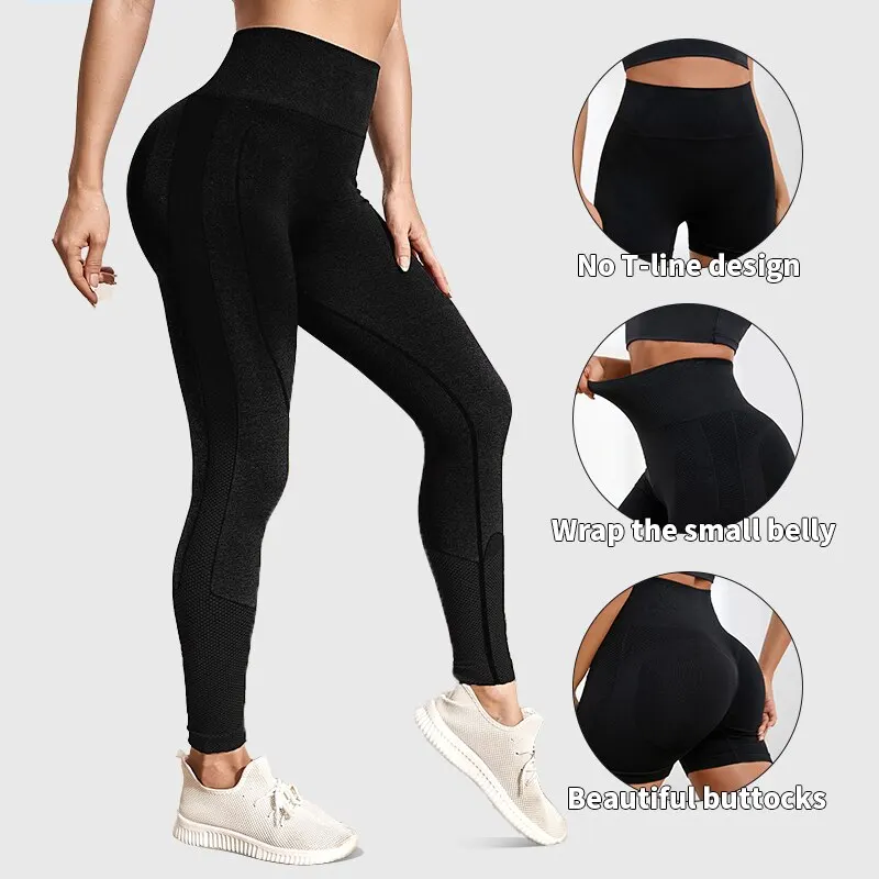 Yoga Sport Women Fitness Seamless Workout Leggings Fashion Push Up Pants - Image 5