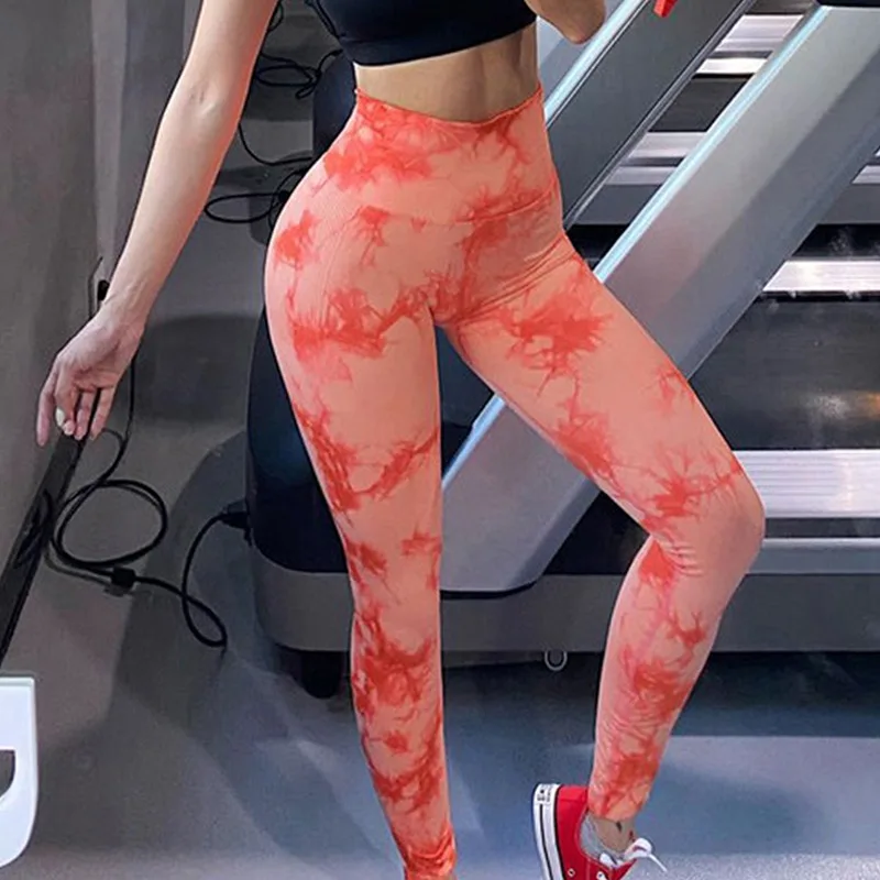 Sexy Women Gym Yoga Leggings High Waist Push Up Leggins Tie-dye Seamless Fitness Workout Leggins Sexy Women Gym Yoga Leggings High Waist Push Up Leggins Tie-dye Seamless Fitness Workout Leggins