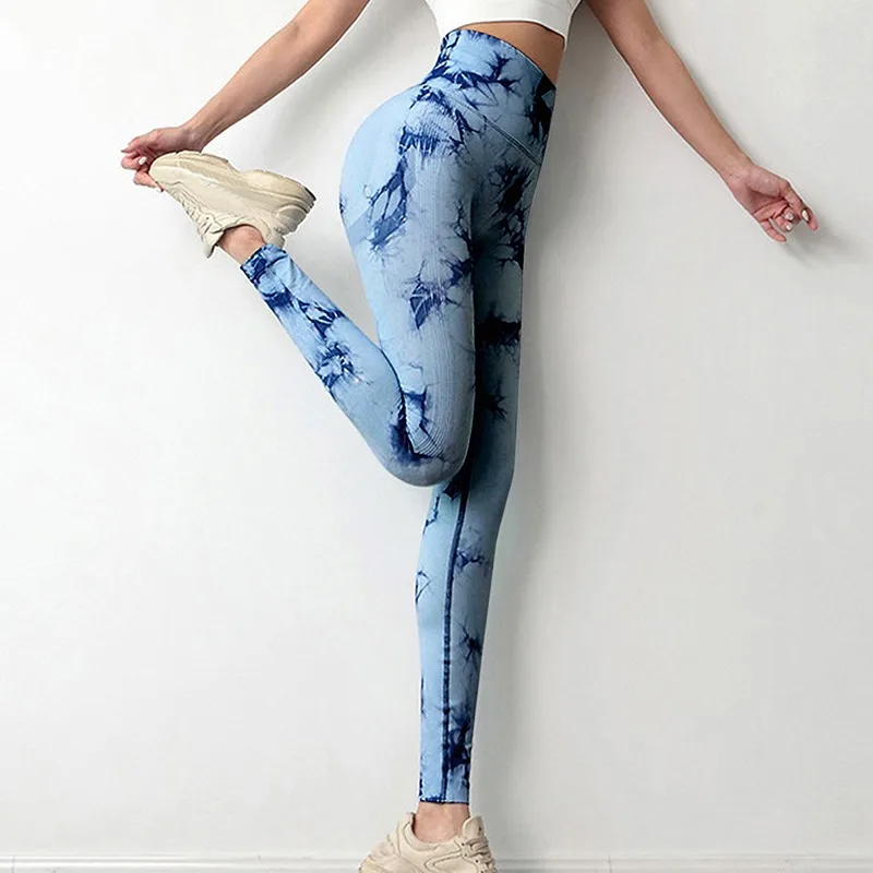 Sexy Women Gym Yoga Leggings High Waist Push Up Leggins Tie-dye Seamless Fitness Workout Leggins Sexy Women Gym Yoga Leggings High Waist Push Up Leggins Tie-dye Seamless Fitness Workout Leggins