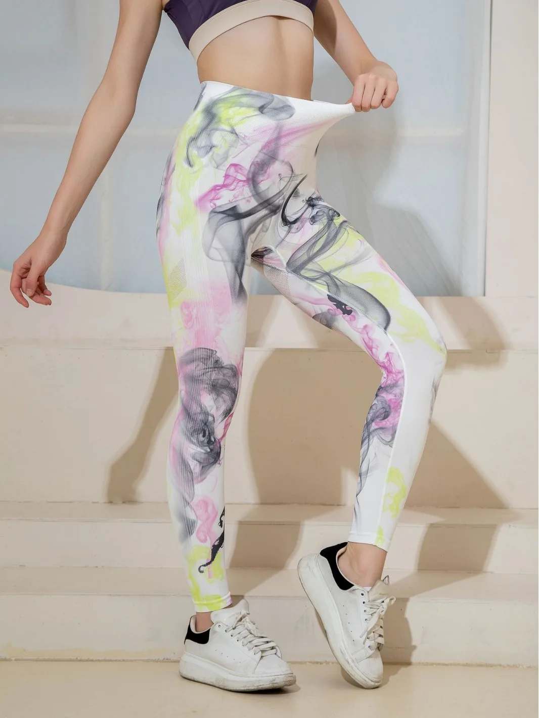 New 3D Print Tie Dye Sports Pants Women Seamless  Leggings High Waist Fitness Push Up Leggings