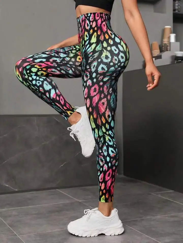 New 3D Print Tie Dye Sports Pants Women Seamless  Leggings High Waist Fitness Push Up Leggings