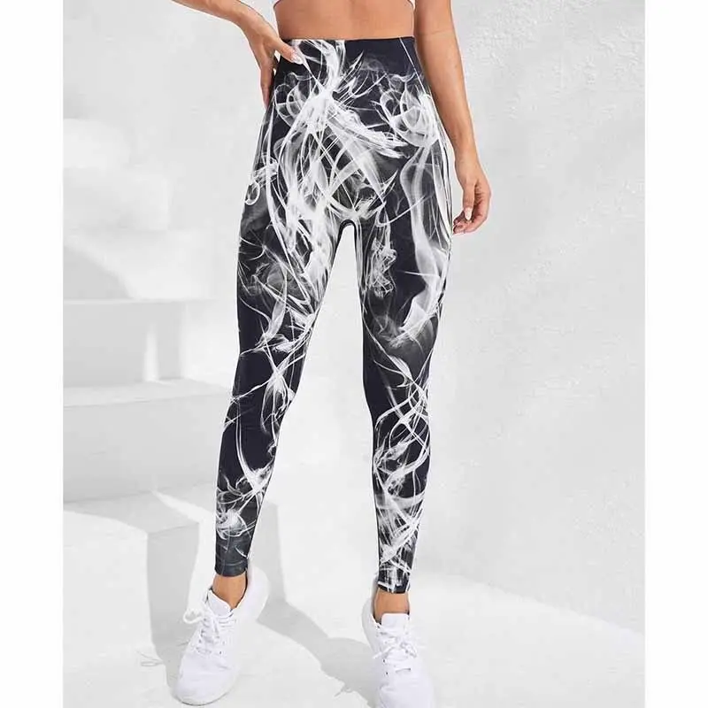 New 3D Print Tie Dye Sports Pants Women Seamless  Leggings High Waist Fitness Push Up Leggings