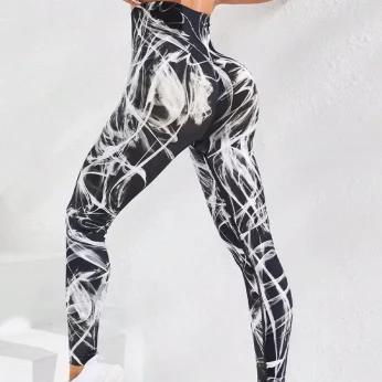New 3D Print Tie Dye Sports Pants Women Seamless Leggings High Waist Fitness Push Up Leggings