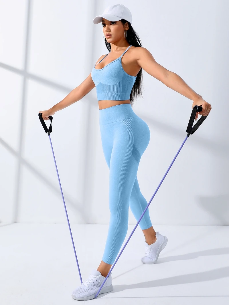 2025 Women's 2-Piece Yoga Set - Seamless Leggings & Sports Bra - Image 6