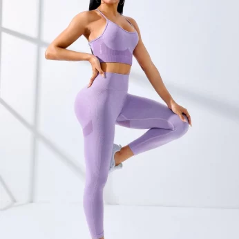 2025 Women's 2-Piece Yoga Set - Seamless Leggings & Sports Bra