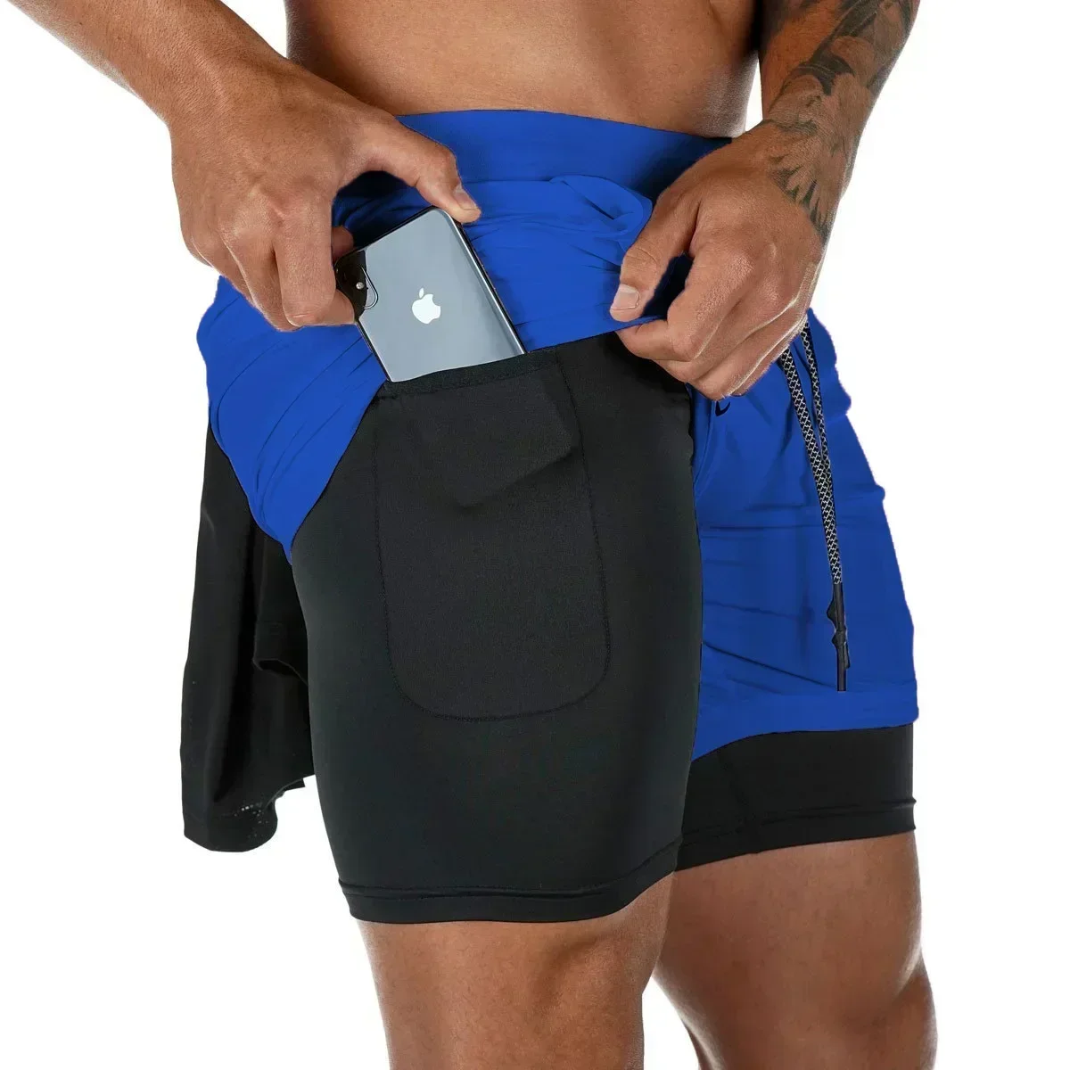 Berserk- Men's 2-in-1 Gym double layered sports running quick drying shorts