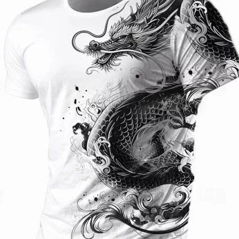 3D Dragon Print Men's Summer Daily Casual Men's Street Outdoor T-shirt