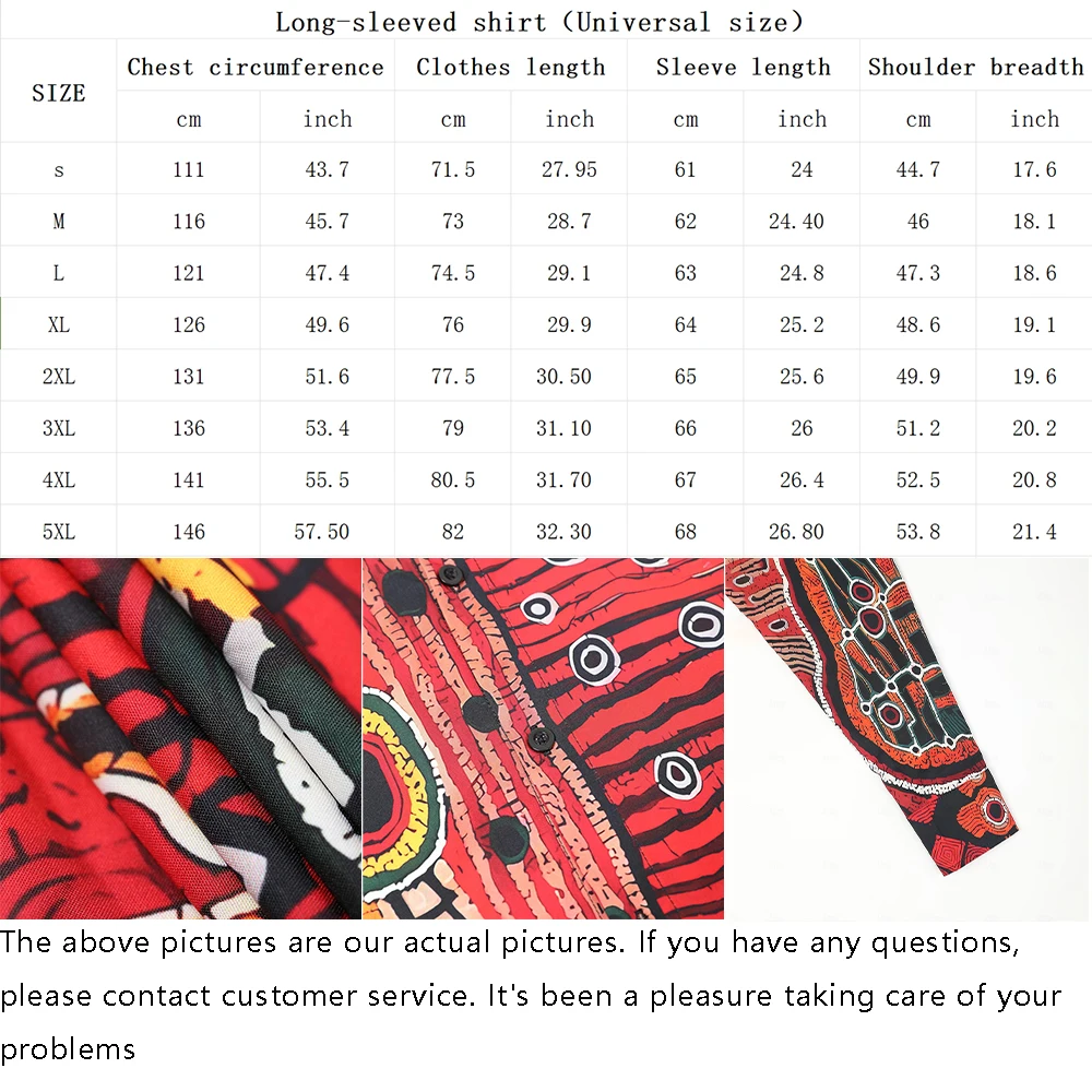 Striped Printed Men's Long-sleeved Shirt Summer Casual Men's Single-breasted Shirt