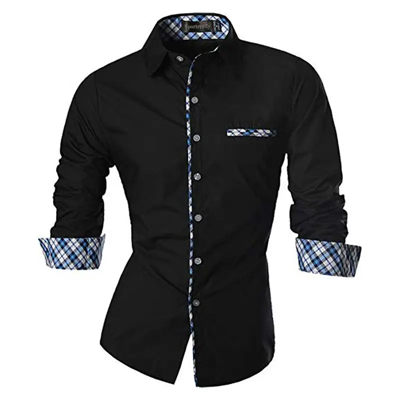 Sportrendy Men's Shirt Dress Casual Long Sleeve Fashion Dragon Stylish Sportrendy Men's Shirt Dress Casual Long Sleeve Fashion Dragon Stylish