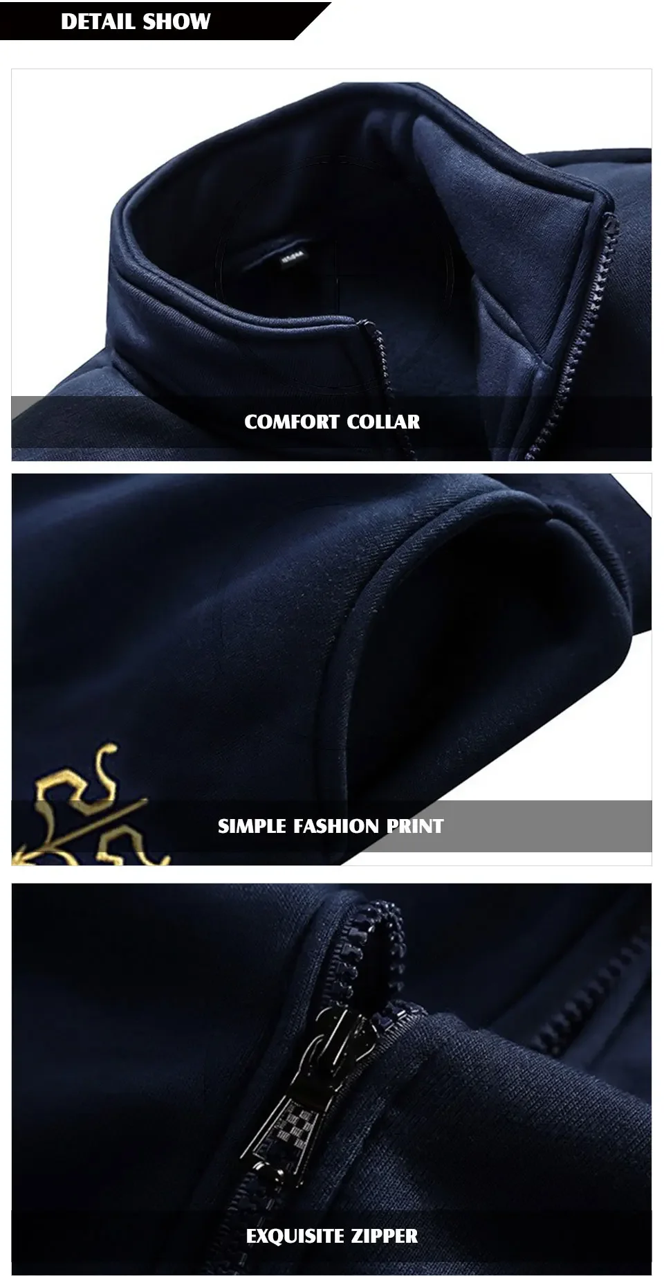2025 New Men's Tracksuit Fleece Jacket and Sweatpants 2 Piece Set Spring Men Sweatsuit