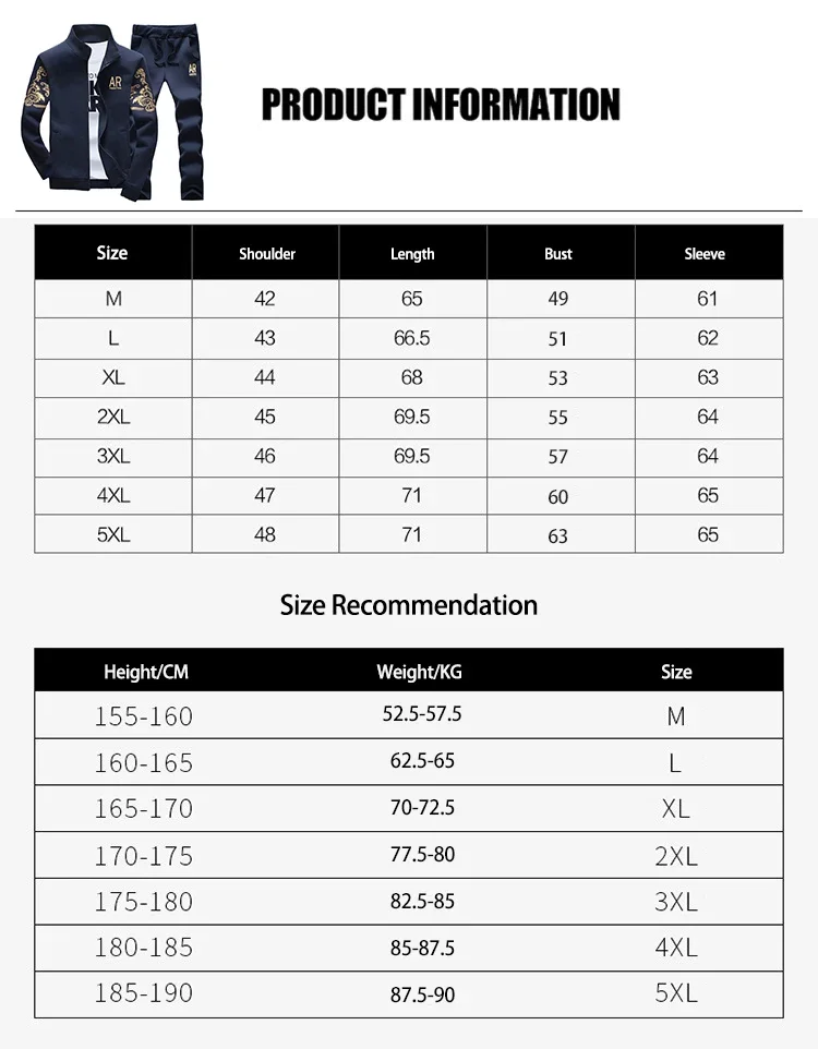 2025 New Men's Tracksuit Fleece Jacket and Sweatpants 2 Piece Set Spring Men Sweatsuit