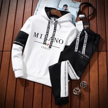 Milano Italia Men's Tracksuit - Hooded Sweatshirt & Sweatpants Set