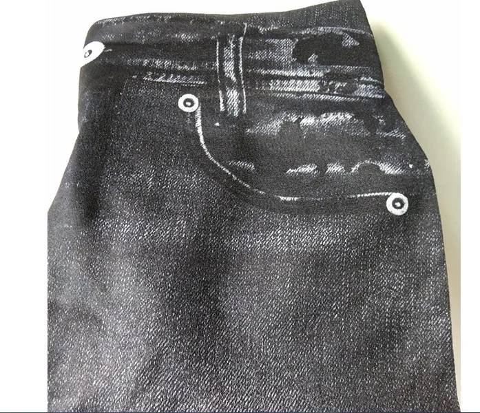 2025 Women's Faux Denim Leggings - Long Pocket Pencil Pants, Sizes S-5XL