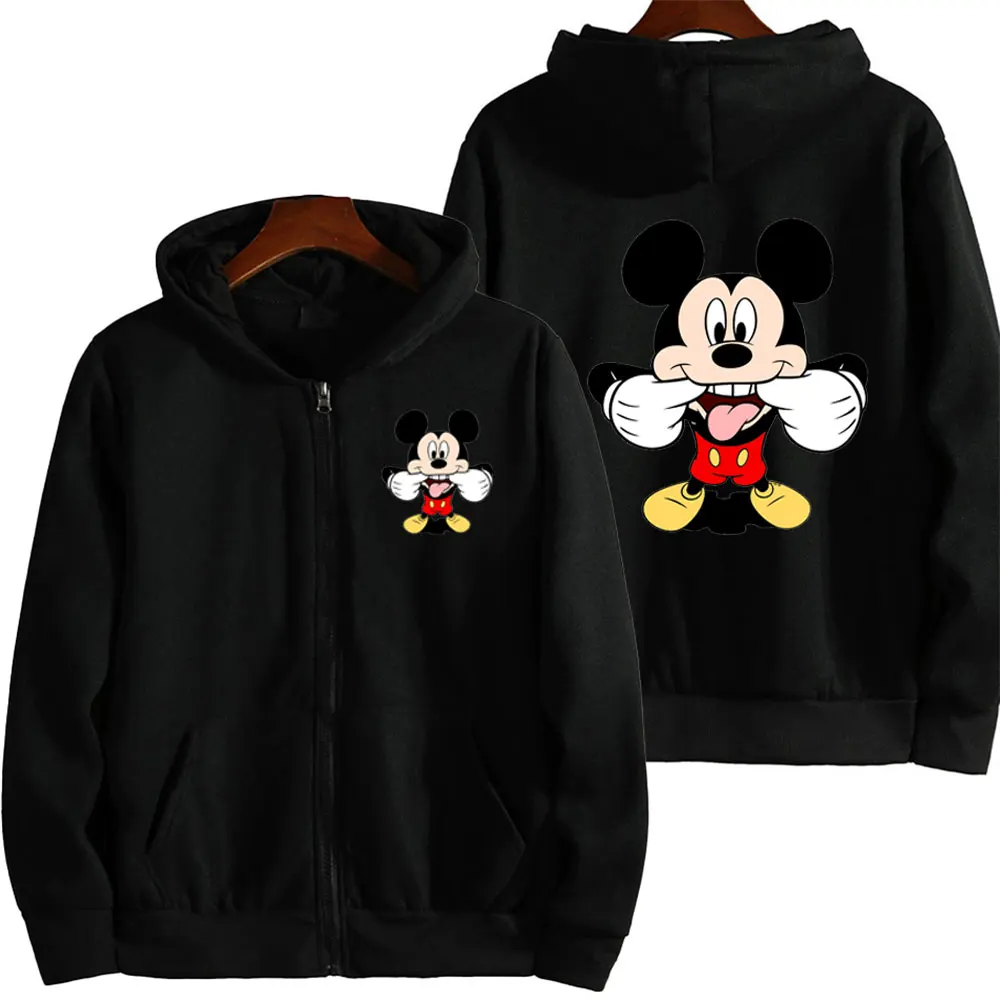 2025 Disney Mickey Mouse Women's Zipper Hoodie - Fall/Winter Fleece Jacket, Korean-Style Cartoon Coat 2025 Disney Mickey Mouse Women's Zipper Hoodie - Fall/Winter Fleece Jacket, Korean-Style Cartoon Coat