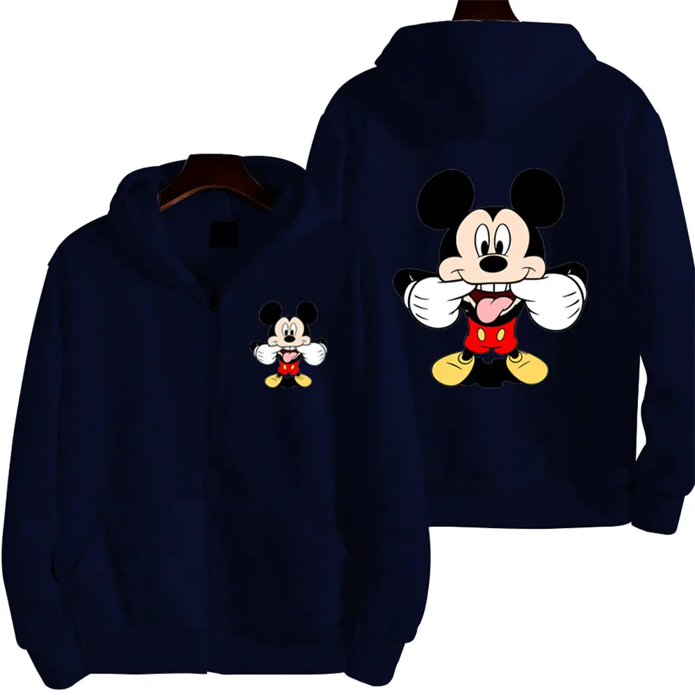 2025 Disney Mickey Mouse Women's Zipper Hoodie - Fall/Winter Fleece Jacket, Korean-Style Cartoon Coat 2025 Disney Mickey Mouse Women's Zipper Hoodie - Fall/Winter Fleece Jacket, Korean-Style Cartoon Coat