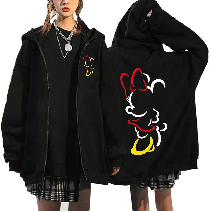 2025 Disney Mickey Mouse Women's Zipper Hoodie - Fall/Winter Fleece Jacket, Korean-Style Cartoon Coat 2025 Disney Mickey Mouse Women's Zipper Hoodie - Fall/Winter Fleece Jacket, Korean-Style Cartoon Coat