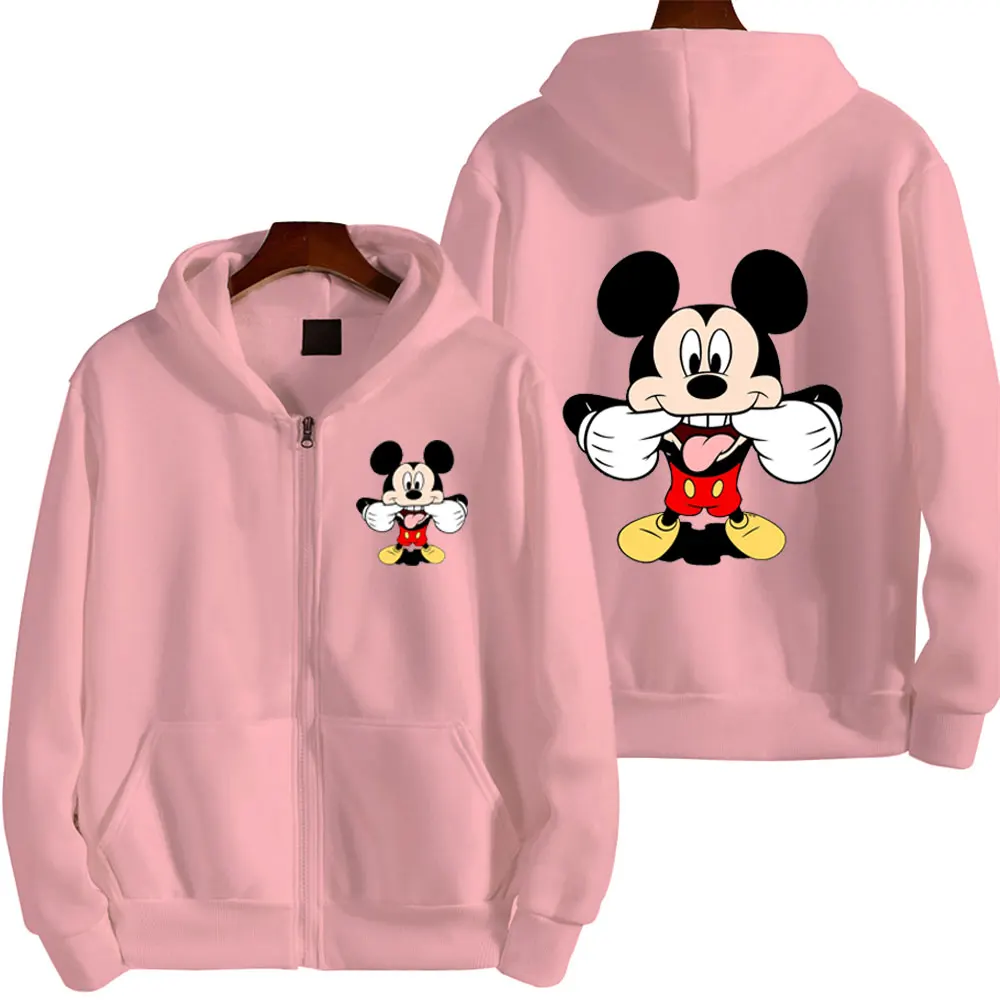 2025 Disney Mickey Mouse Women's Zipper Hoodie - Fall/Winter Fleece Jacket, Korean-Style Cartoon Coat 2025 Disney Mickey Mouse Women's Zipper Hoodie - Fall/Winter Fleece Jacket, Korean-Style Cartoon Coat