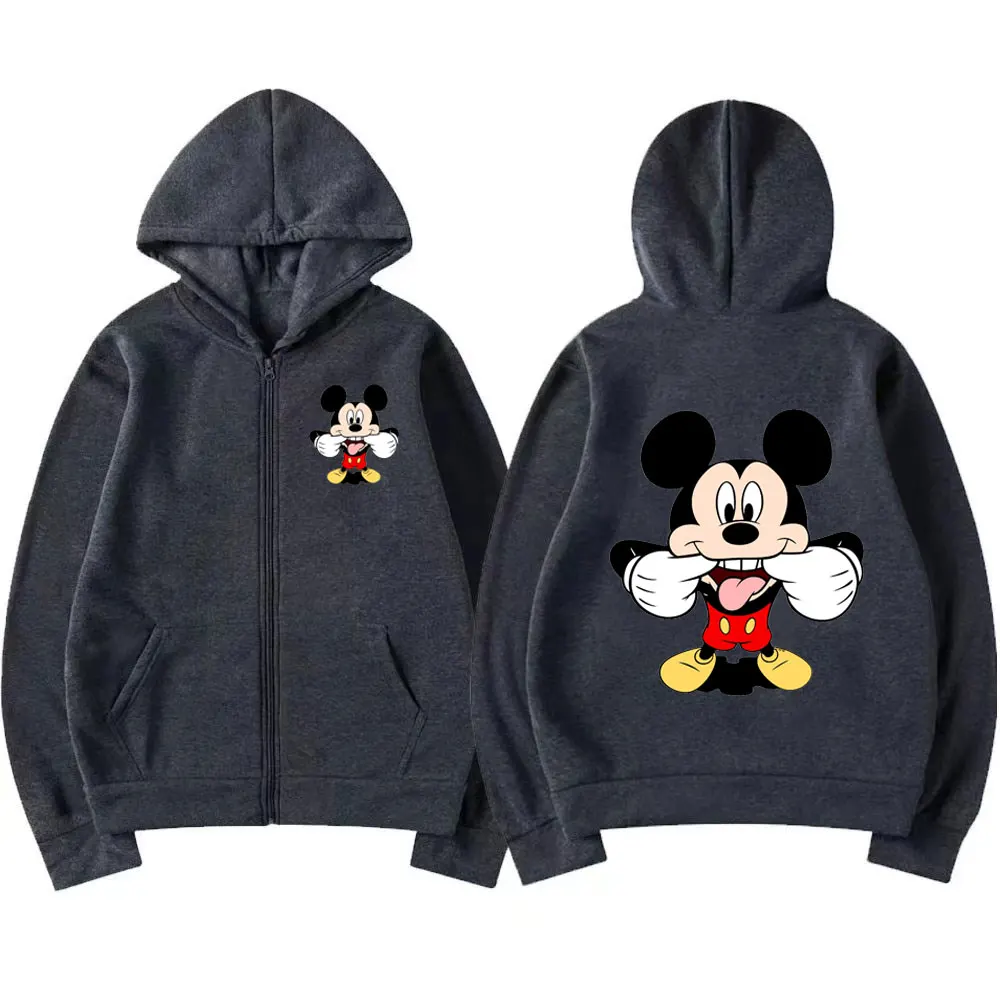 2025 Disney Mickey Mouse Women's Zipper Hoodie - Fall/Winter Fleece Jacket, Korean-Style Cartoon Coat 2025 Disney Mickey Mouse Women's Zipper Hoodie - Fall/Winter Fleece Jacket, Korean-Style Cartoon Coat