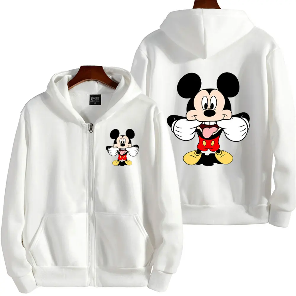 2025 Disney Mickey Mouse Women's Zipper Hoodie - Fall/Winter Fleece Jacket, Korean-Style Cartoon Coat 2025 Disney Mickey Mouse Women's Zipper Hoodie - Fall/Winter Fleece Jacket, Korean-Style Cartoon Coat