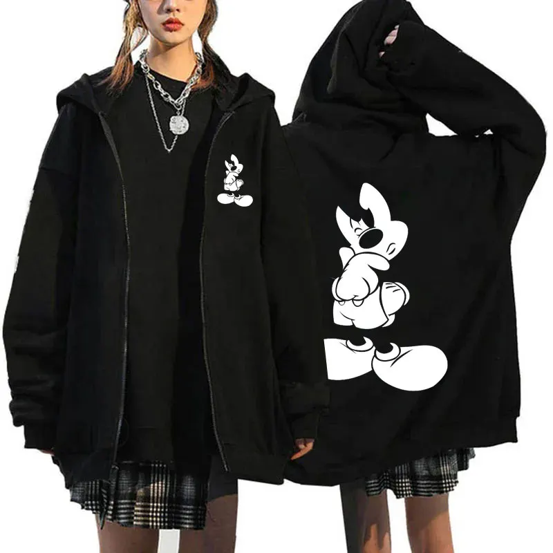 2025 Disney Mickey Mouse Women's Zipper Hoodie - Fall/Winter Fleece Jacket, Korean-Style Cartoon Coat 2025 Disney Mickey Mouse Women's Zipper Hoodie - Fall/Winter Fleece Jacket, Korean-Style Cartoon Coat